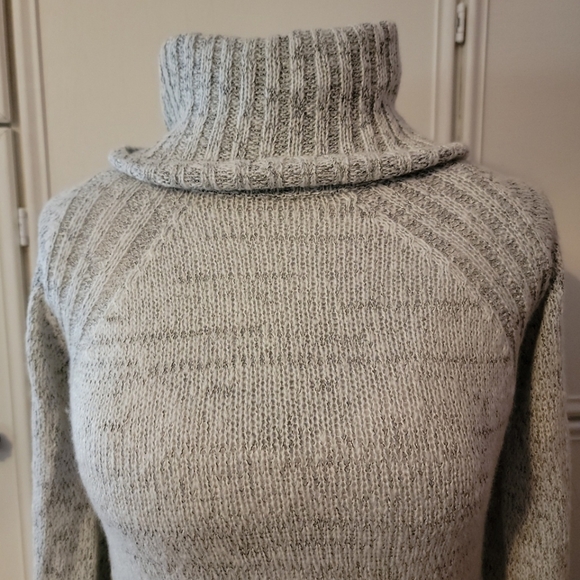 Copper Key Heather Grey Turtleneck Sweater w/ Lacy Detailing - Picture 4 of 8